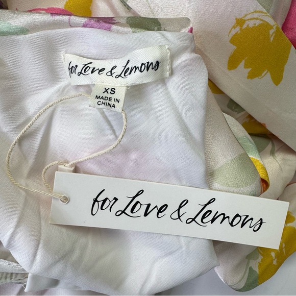 NEW For Love and Lemons Hazel Puff Sleeve Glove Mini Dress Floral Size XS - Picture 6 of 8